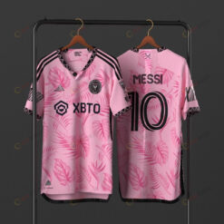 Lionel Messi 10 Inter Miami FC 2023 Tropical Pattern Men Jersey - Pink