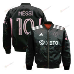 Lionel Messi 10 Inter Miami FC Football Legend Black 3D Printing Bomber Jacket