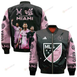 Lionel Messi 10 Inter Miami FC New Home 3D Printing Bomber Jacket - Black/Pink
