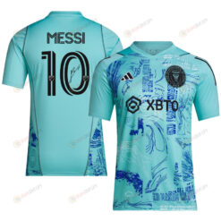 Lionel Messi 10 Inter Miami FC Signed 2023 One Planet Men Jersey - Green