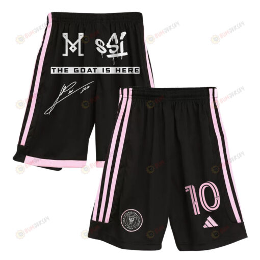 Lionel Messi 10 Inter Miami FC The Goat Is Here 2023/24 Away Men Shorts ??Black