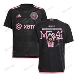 Lionel Messi 10 Inter Miami FC The Greatest Is Here Leagues Cup 2023 Black Jersey - YOUTH