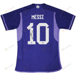 Lionel Messi 10 Signed Argentina Men Away Jersey National Team World Cup 2022