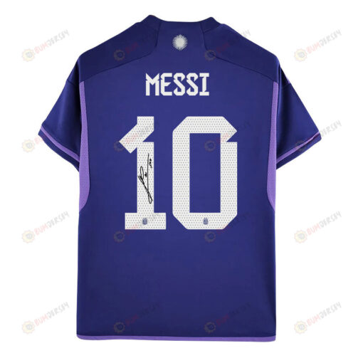 Lionel Messi 10 Signed Argentina Youth Away Jersey National Team World Cup 2022