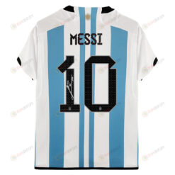 Lionel Messi 10 Signed Argentina Youth Home Jersey National Team World Cup 2022