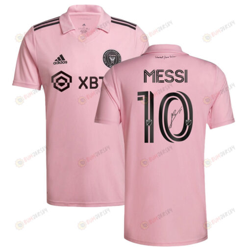 Lionel Messi 10 Signed Inter Miami FC 2023/24 Men Home Player Version Jersey - Pink