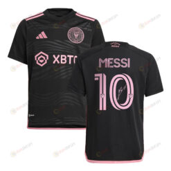 Lionel Messi 10 Signed Inter Miami FC 2023/24 Youth Away Jersey - Black
