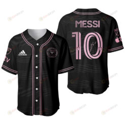 Lionel Messi 10 Signed Inter Miami FC 3D Baseball Jersey - Black