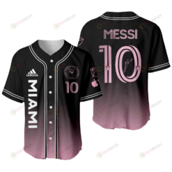 Lionel Messi 10 Signed Inter Miami FC 3D Baseball Jersey - Gradient Black/Pink