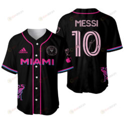 Lionel Messi 10 Signed Inter Miami FC Black Pattern 3D Baseball Jersey