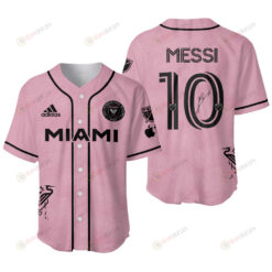 Lionel Messi 10 Signed Inter Miami Tropical Pattern 3D Baseball Jersey - Pink