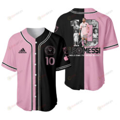 Lionel Messi 10 Welcome To Inter Miami FC 3D Baseball Jersey - Black/Pink