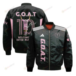 Lionel Messi 10 Welcome To Inter Miami FC Goat Black 3D Printing Bomber Jacket