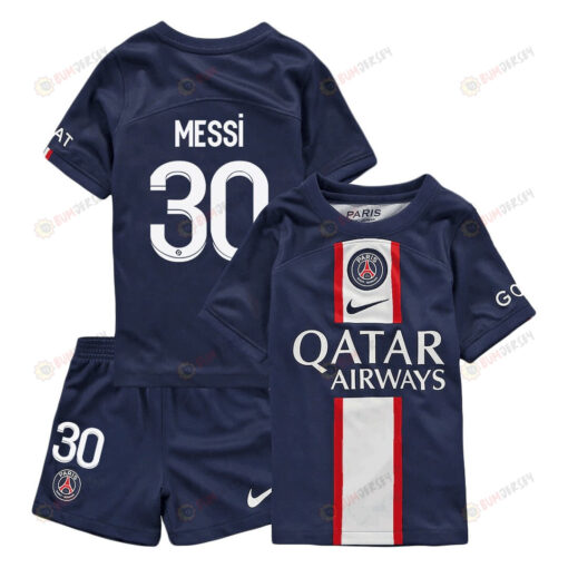 Lionel Messi 30 Paris Saint-Germain Home Kit 2022-23 Youth Jersey - Blue
