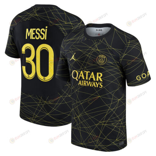 Lionel Messi 30 Paris Saint-Germain Youth 2022/23 Fourth Breathe Stadium Player Jersey - Black