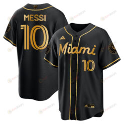 Lionel Messi Inter Miami Baseball Cool Base Gold Jersey - Stitched Men Jersey - Gold/ Black