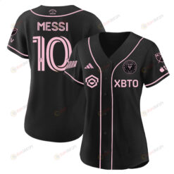 Lionel Messi Inter Miami Baseball Cool Base Women Jersey - Stitched - Black