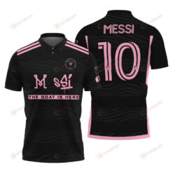 Lionel Messi Inter Miami CF Black 3D Men's Polo Shirt