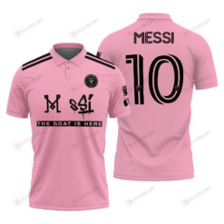 Lionel Messi Inter Miami CF Pink 3D Men's Polo Shirt