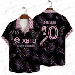 Lionel Messi MLS Inter Miami Black Pattern Hawaiian Shirt