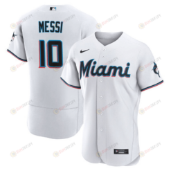 Lionel Messi Miami Marlins Baseball Cool Base Elite Jersey - Stitched Men Jersey - White