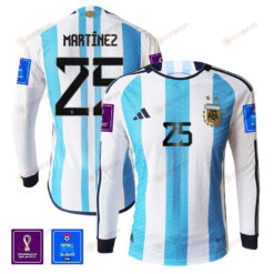 Lisandro Mart?nez 25 Argentina 2022-23 Home Men Long Sleeve Jersey National Team World Cup Qatar