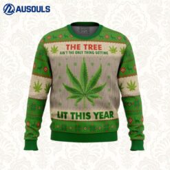 Lit This Year Weed Ugly Sweaters For Men Women Unisex