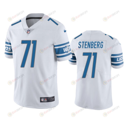 Logan Stenberg 71 Detroit Lions White Vapor Limited Jersey