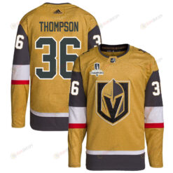 Logan Thompson 36 Vegas Golden Knights Stanley Cup 2023 Champions Patch Home Breakaway Men Jersey - Gold