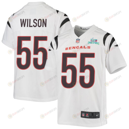 Logan Wilson 55 Cincinnati Bengals Super Bowl LVII Champions Youth Jersey - White