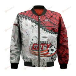 London City S.C Bomber Jacket 3D Printed Grunge Polynesian Tattoo