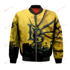 Long Beach State 49ers Bomber Jacket 3D Printed Basketball Net Grunge Pattern