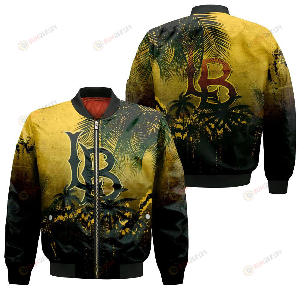 Long Beach State 49ers Bomber Jacket 3D Printed Coconut Tree Tropical Grunge