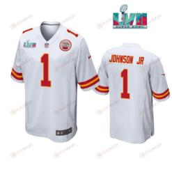 Lonnie Johnson Jr. 1 Kansas City Chiefs Super Bowl LVII White Men's Jersey