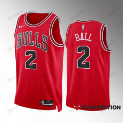 Lonzo Ball 2 2022-23 Chicago Bulls Red Icon Edition Jersey Swingman