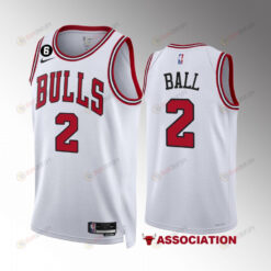 Lonzo Ball 2 Chicago Bulls White Men Jersey 2022-23 Association Edition NO.6 Patch