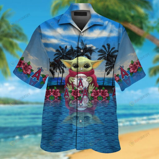 Los Angeles Angels And Baby Yoda Summer 3D Printed Hawaiian Shirt