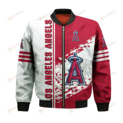 Los Angeles Angels Bomber Jacket 3D Printed Logo Pattern In Team Colours