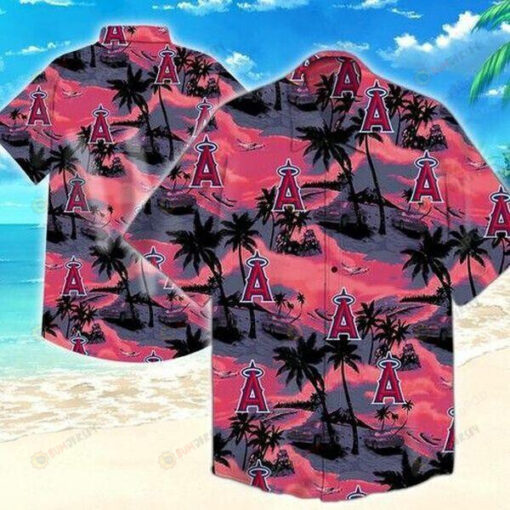 Los Angeles Angels Coconut Tree Hawaiian Shirt