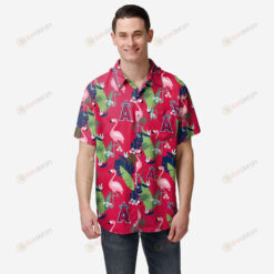 Los Angeles Angels Floral Button Up Hawaiian Shirt