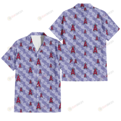 Los Angeles Angels Light Purple Hibiscus Pattern Stripe Powder Purple 3D Hawaiian Shirt