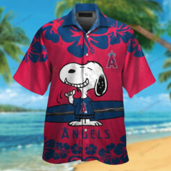 Los Angeles Angels Snoopy Short Sleeve Button Up 3D Printed Hawaiian Shirt