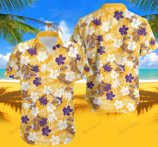 Los Angeles Basketball Team Summer ??3D Printed Hawaiian Shirt Set