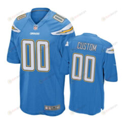 Los Angeles Chargers 00 Custom Name Powder Blue Game Jersey