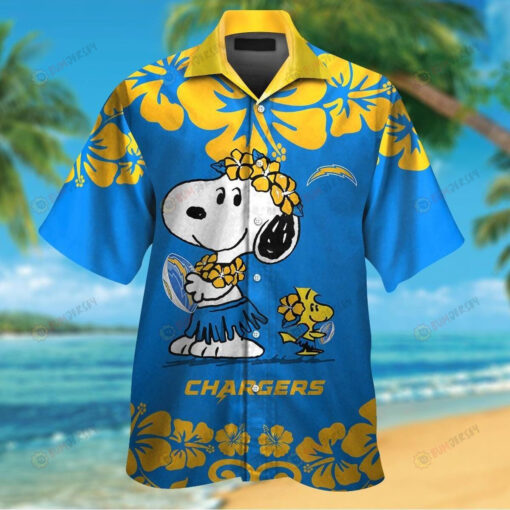 Los Angeles Chargers And Snoopy Hawaiian Shirt Set