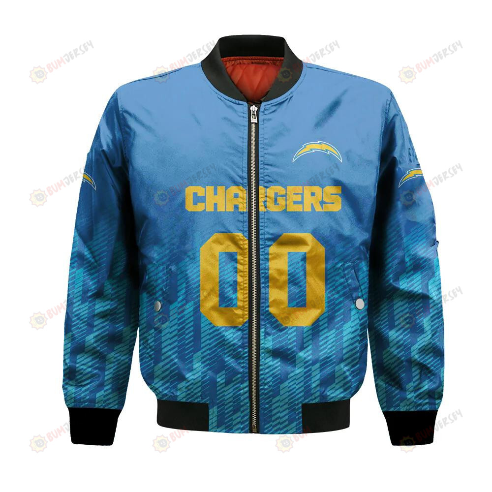 Los Angeles Chargers Bomber Jacket 3D Printed Team Logo Custom Text And Number