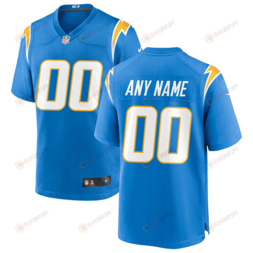 Los Angeles Chargers Custom 00 Game Jersey - Powder Blue