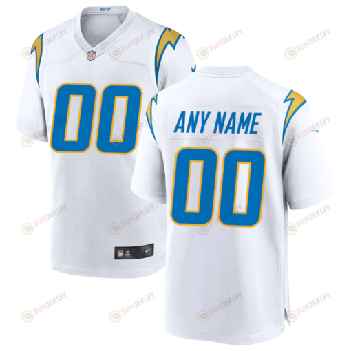 Los Angeles Chargers Custom 00 Game Jersey - White