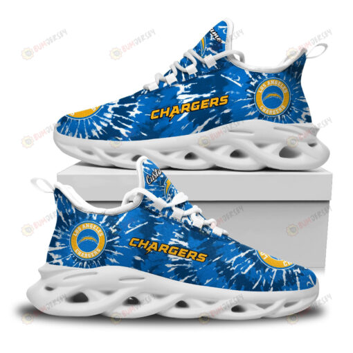 Los Angeles Chargers Custom Name Logo Pattern 3D Max Soul Sneaker Shoes