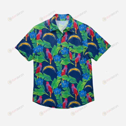 Los Angeles Chargers Floral Button Up Hawaiian Shirt